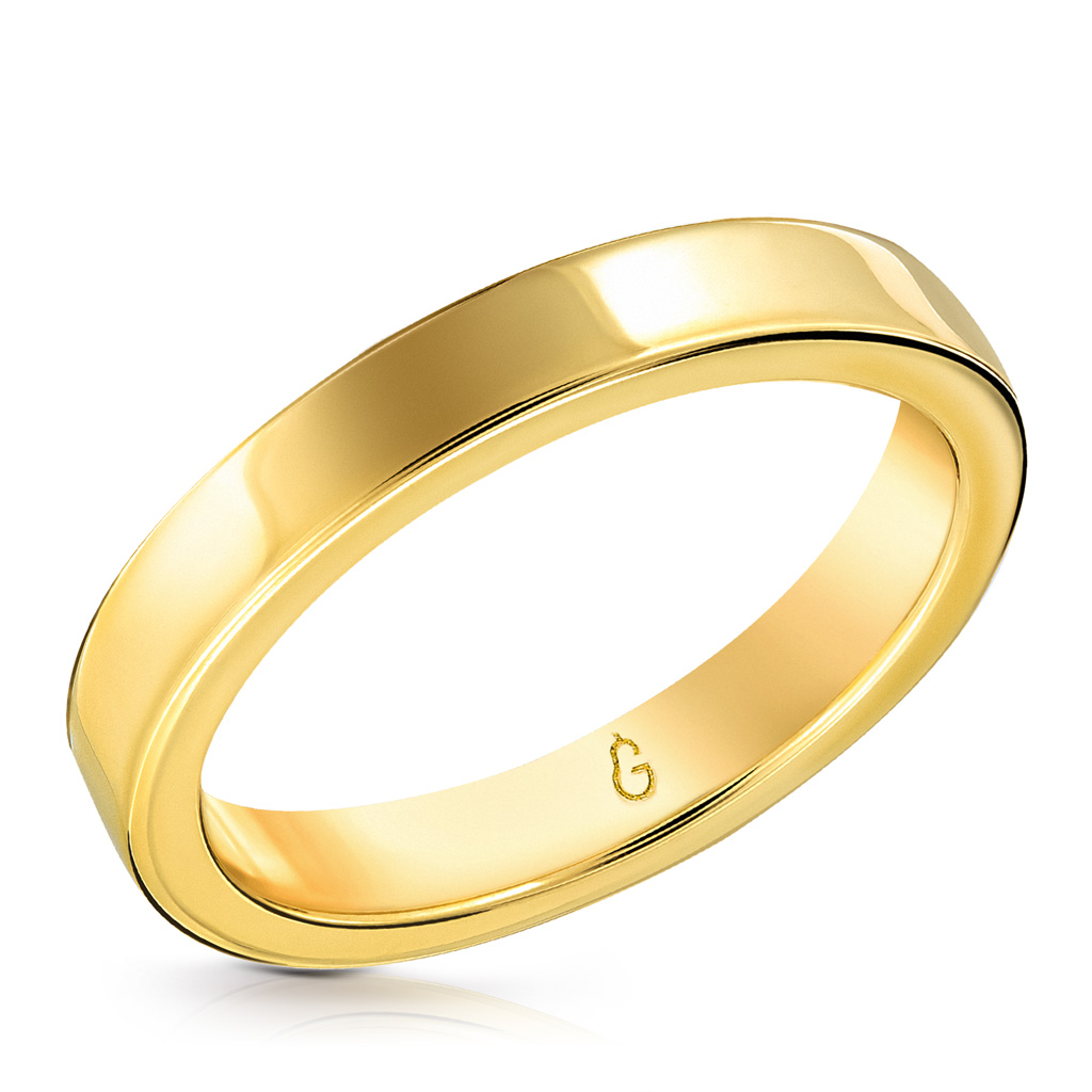 Кольцо обручальное гладкое из желтого золота 45110768160